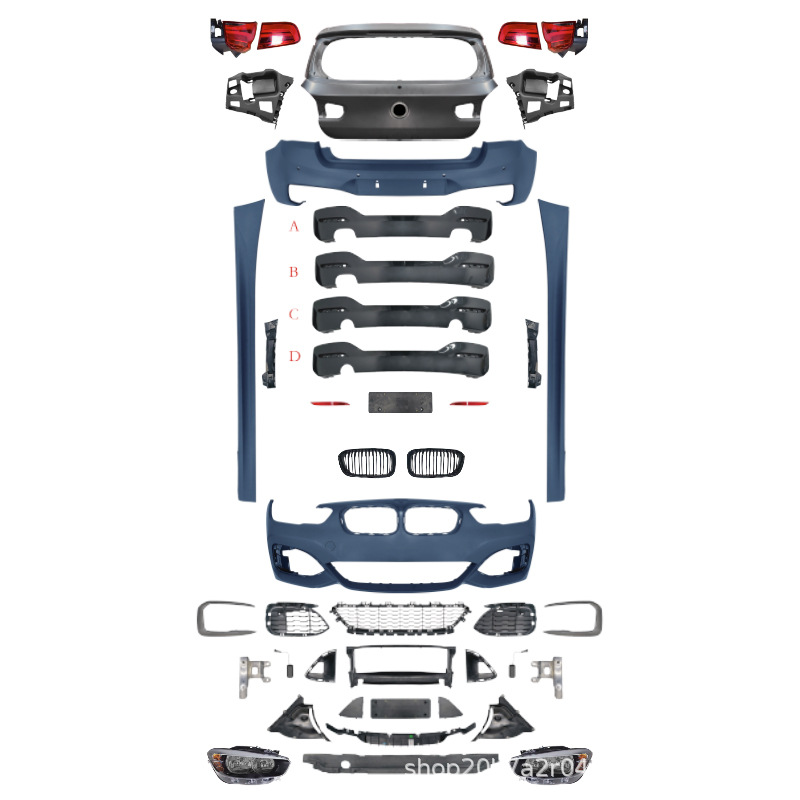 Suitable for Bmw 1 Series F20 Front and Rear Bumpers, 12-14 Year Upgrade to Later Mt (15-18 Year) Replica Kit