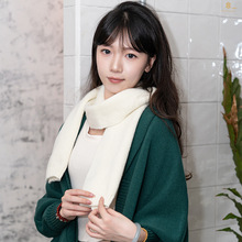 平纹针织围巾纯色软糯情侣时尚百搭简约韩系学生秋冬保暖围脖定制