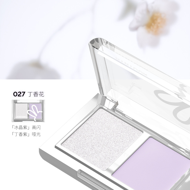 HYNTOOR黑兔长春花双色眼影哑光缎光黄色蓝色撞色新手日常搭配|undefined