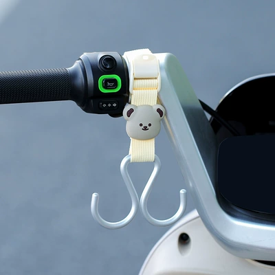 Ninebot Electric Scooters, Helmet Hook – Other Electric Vehicle Accessories - double-hook-webbing-style-beige-bear