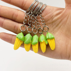 創意シミュレーションのトウモロコシのキーチェーン樹脂野菜の食べ物遊びのキーホルダー