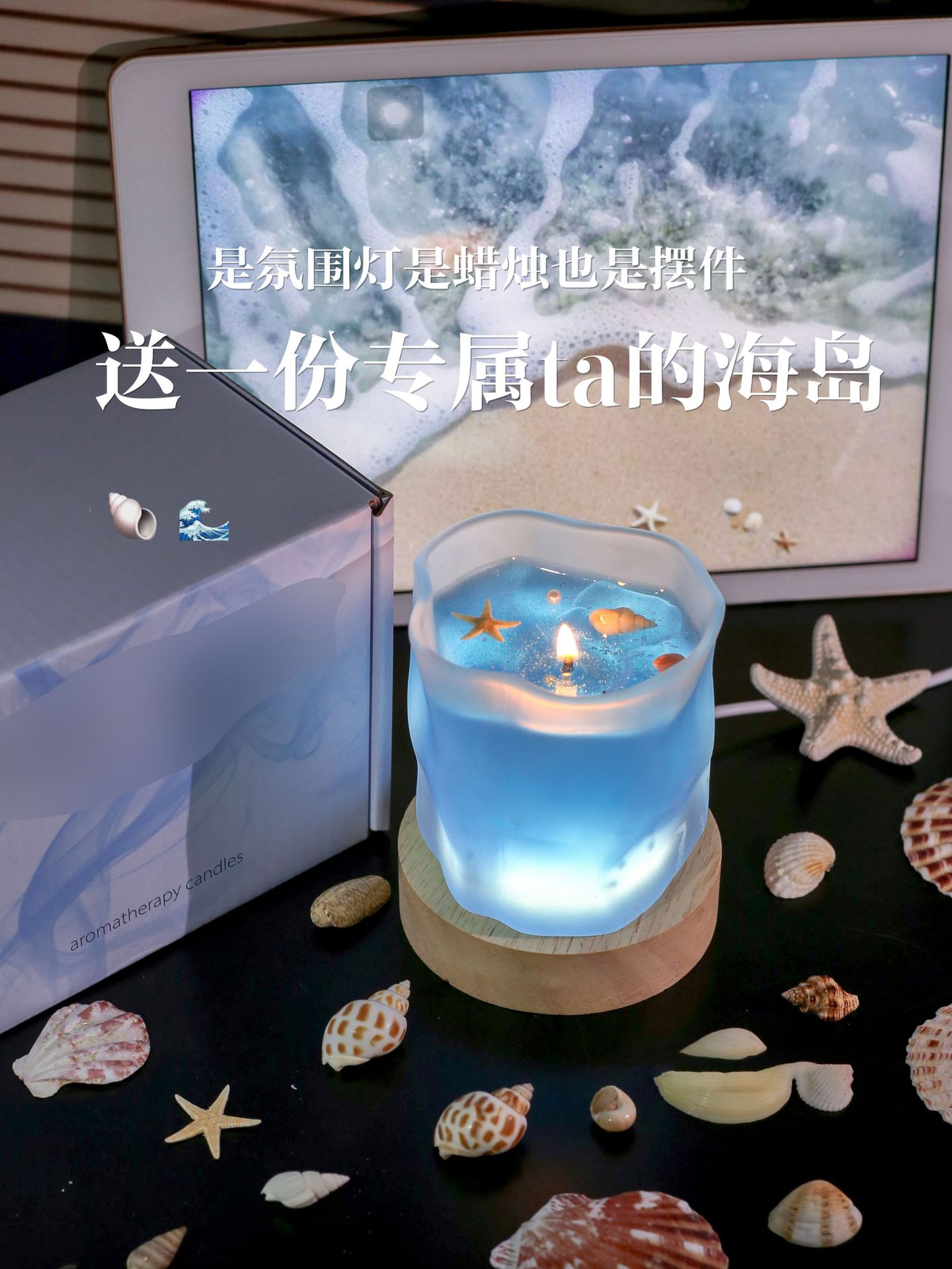 网红可爱伴手礼海洋海螺清香创意香氛香薰蜡烛创意摆件高级氛围感详情6