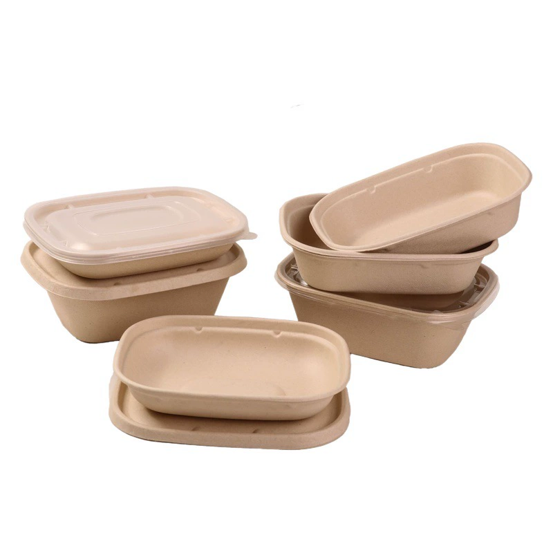 Одноразовые коробки обеда экологически чистые разлагаемые целлюлозы упаковочная коробка с крышкой бенто коробка утолщенные фруктовый салат коробка коммерческих