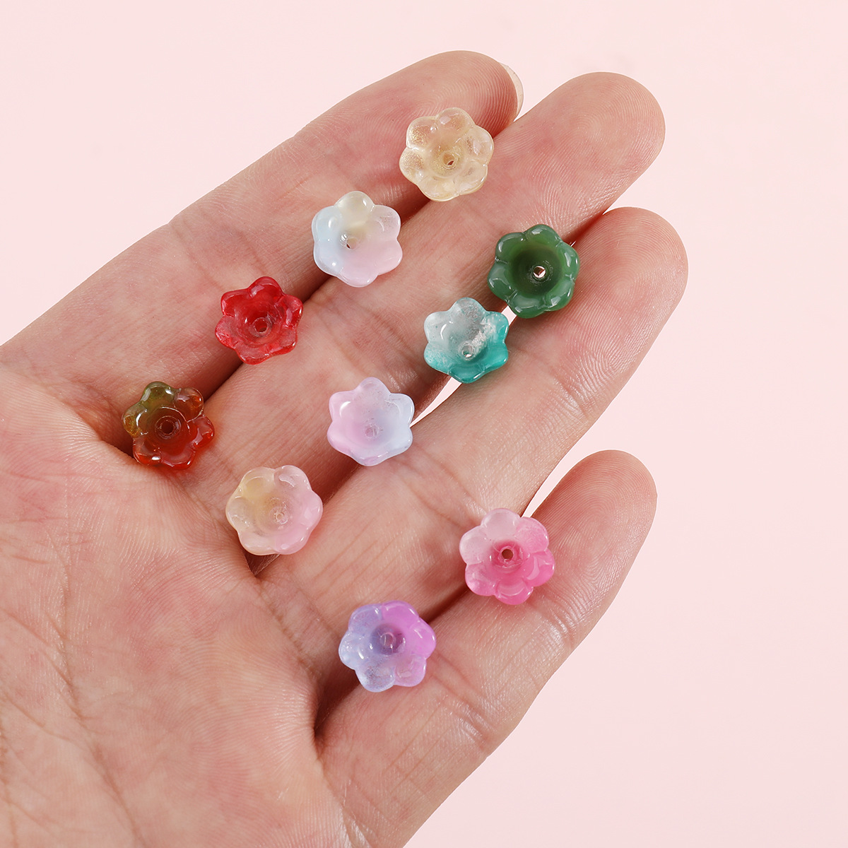 7*12mm Transparent Glass Beads Loose Beads Gradient Color Lily of the Valley Beads DIY Jewelry Accessories Handmade Beading Materials