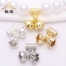 14K包金保色铃兰花三件套通孔隔珠饰品配饰 diy手链串珠配件材料