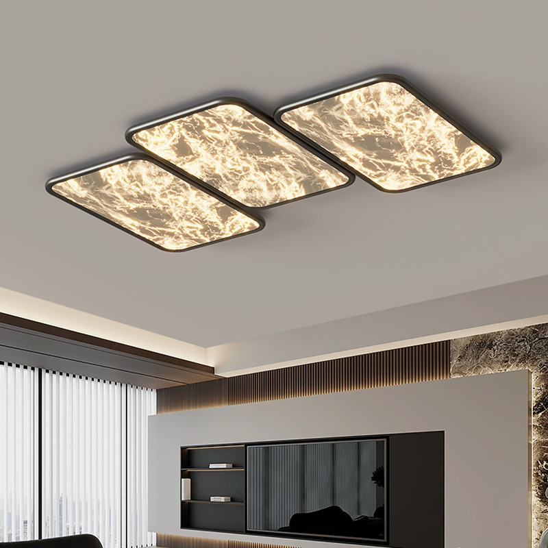 Luz de techo de la sala de estar simple creativa rectangular nubes pasillo lámpara de protección de ojos italiano cálido diseñador dormitorio principal lámpara de estudio