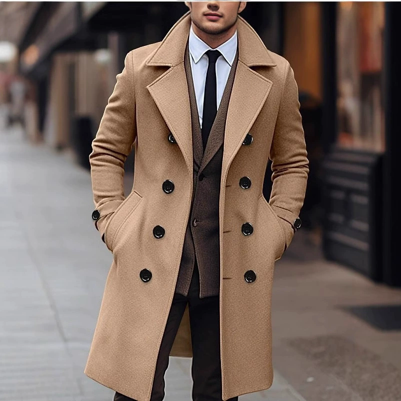 Трансграничная внешняя торговля Европейская и американская мужская мода сплошной цвет шерстяная шерстяная куртка