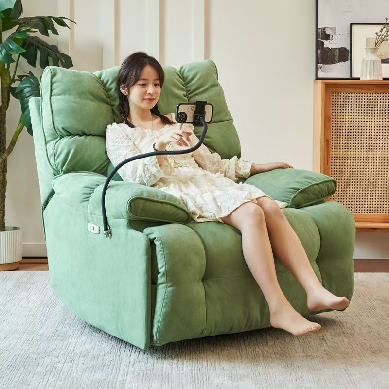 Silla de pelo de primera clase, sala de estar individual, dormitorio, silla mecedora para dormir perezosa, función eléctrica, rotación, luz, lujo moderno