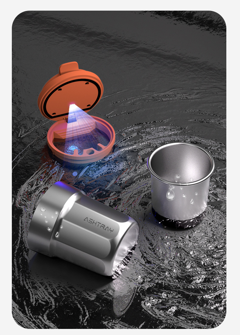 Car Ashtray, Classy Car Interior with Cover, Automatic Multi-Size Cigarette Holder, Classy Sense to Lock the Smoke Smell