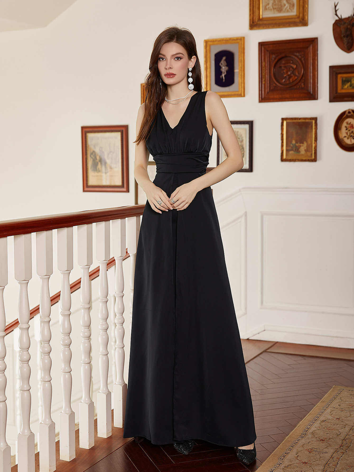 2025 temperamento noble black junkie lujo ligero vestido de fiesta vestido de cumpleaños vestido de cena