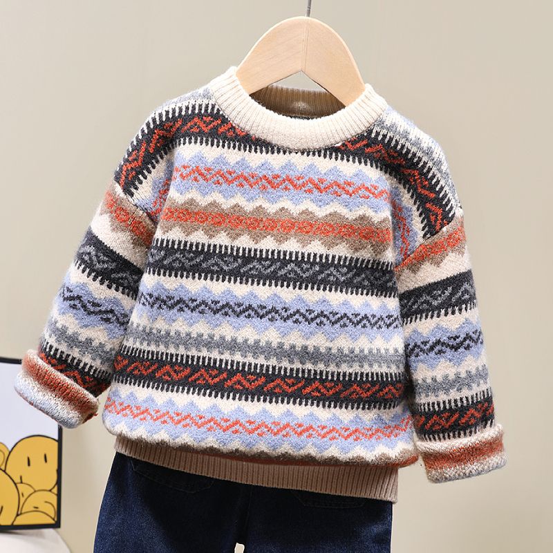 Green Companion Boys' and Girls' Autumn/Winter Hooded Sweaters Knitted Shirts Children's Baby Fashion Outfit Top Base Layer