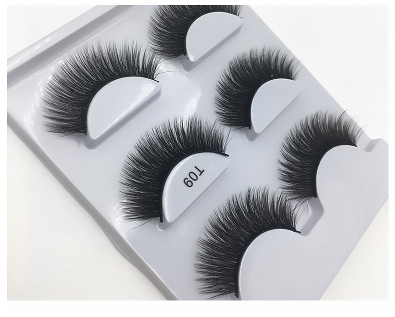 200g Weight False Eyelashes Makeup Tools Types 3 Pairs Quantity Mink Hair Material 3 Pairs Of Multi-layer Thick Natural Curling False Eyelashes 8