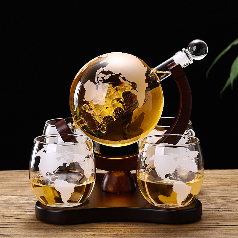 Ins5 conjunto vaso de vidrio resistente al calor decantador de tierra Luz de lujo whisky vodka vino separador