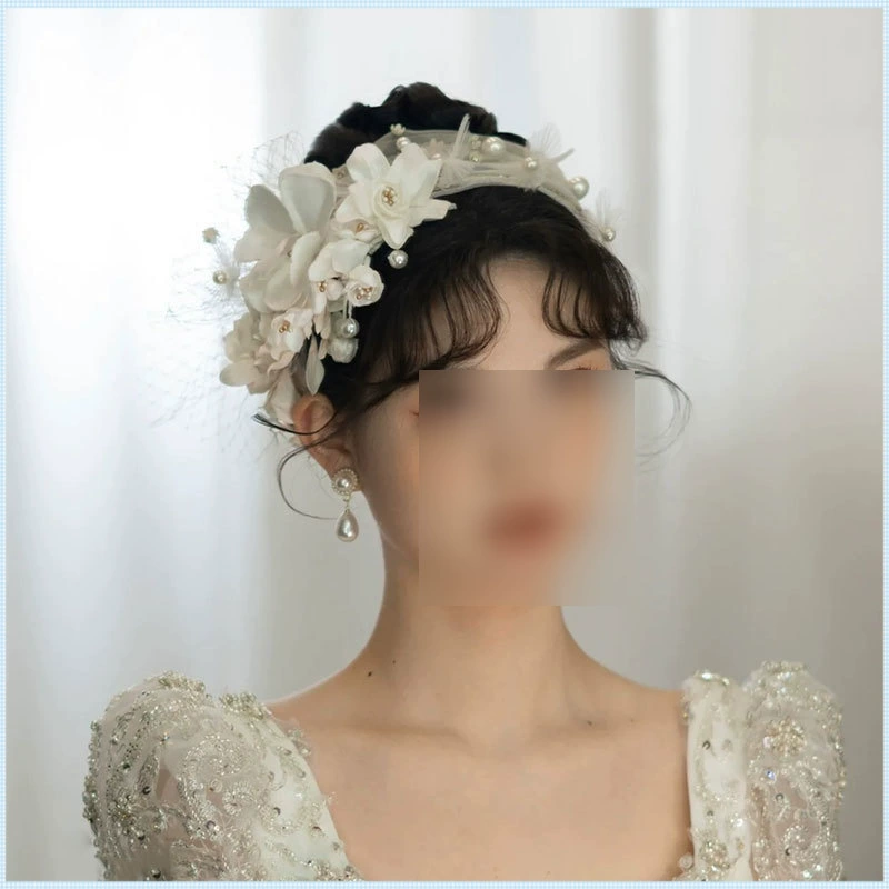 Ретро свадебный стиль Хепберн, простые и элегантные аксессуары для волос ручной работы из цветочной сетки, супер сказочные и универсальные свадебные аксессуары