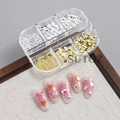 Hollow Twist Solid Heart Sequins, Dırnaq bəzəkləri