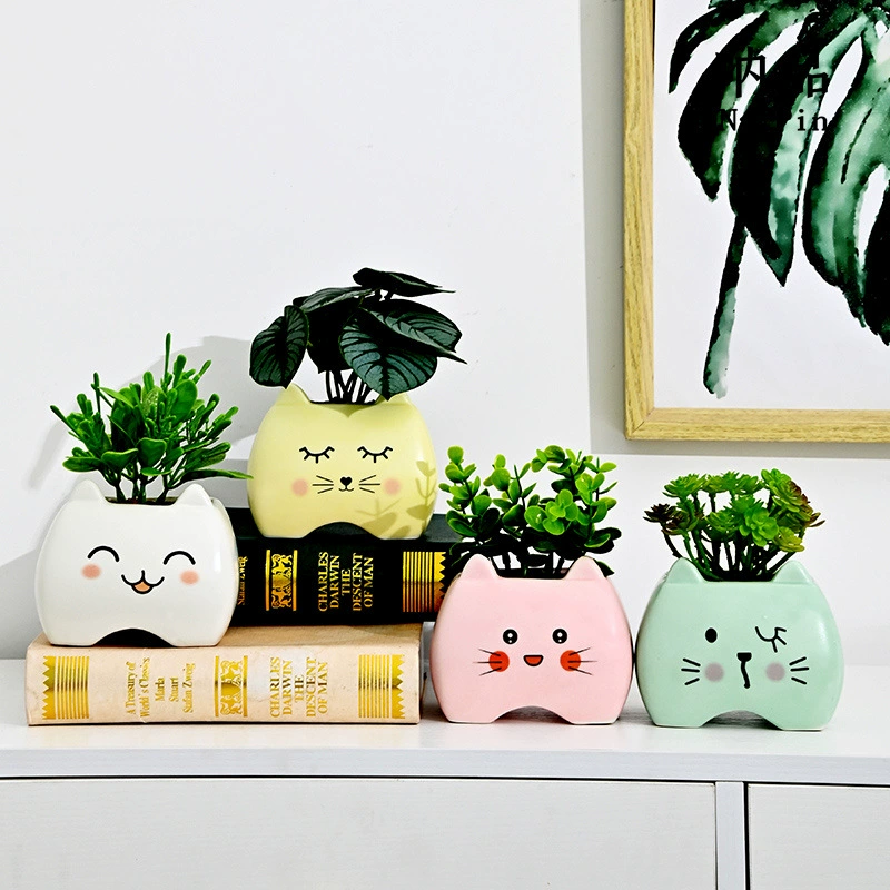 Керамический цветочный горшок sonpin коробка кошка керамический цветочный горшок для суккулентов Новый экспорт внешней торговли трансграничные эксклюзивные поставки