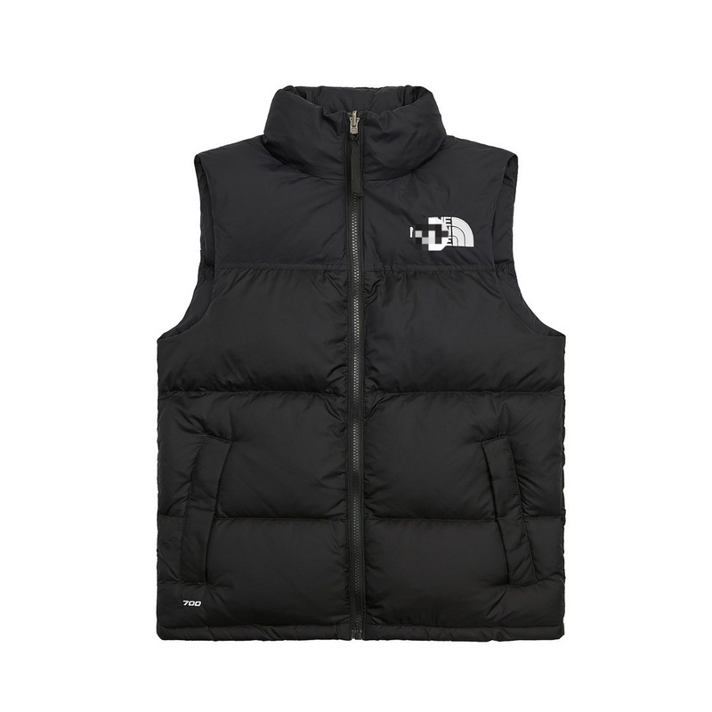 North Face 1996 Men's Vest Down Jacket, American Version, Loose Fit, 700 Fill Power, Embroidered Down Jacket, Black Cotton North Face 1996 Men's Vest Down Jacket, American Version, Loose Fit, 700 Fill Power, Embroidered Down Jacket, Black Cotton