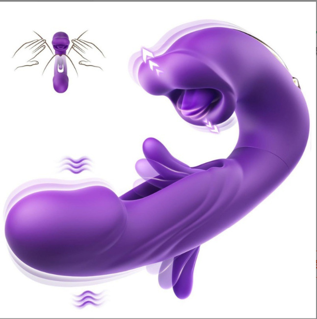 Vibrateur 3 en 1 rechargeable en forme de U pour femme, avec stimulation puissante, pour une fellation et un orgasme par succion._voghion.com
