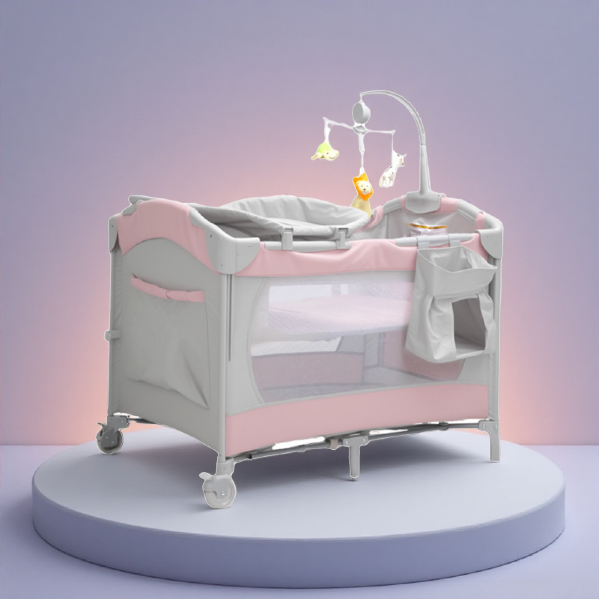 Cama de bebé multifuncional móvil plegable portátil cama de bebé recién nacido pañales mesa de empalme cama grande