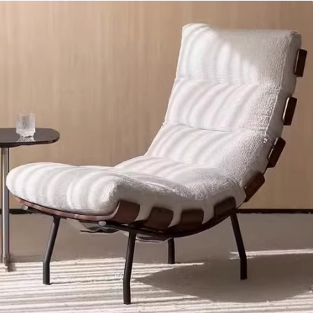 Lamb Rack Spine Sofa Chair Nordic Style Single Leisure Chair Modern Simple Designer Single Chair Middle Ancient Recliner Living Room