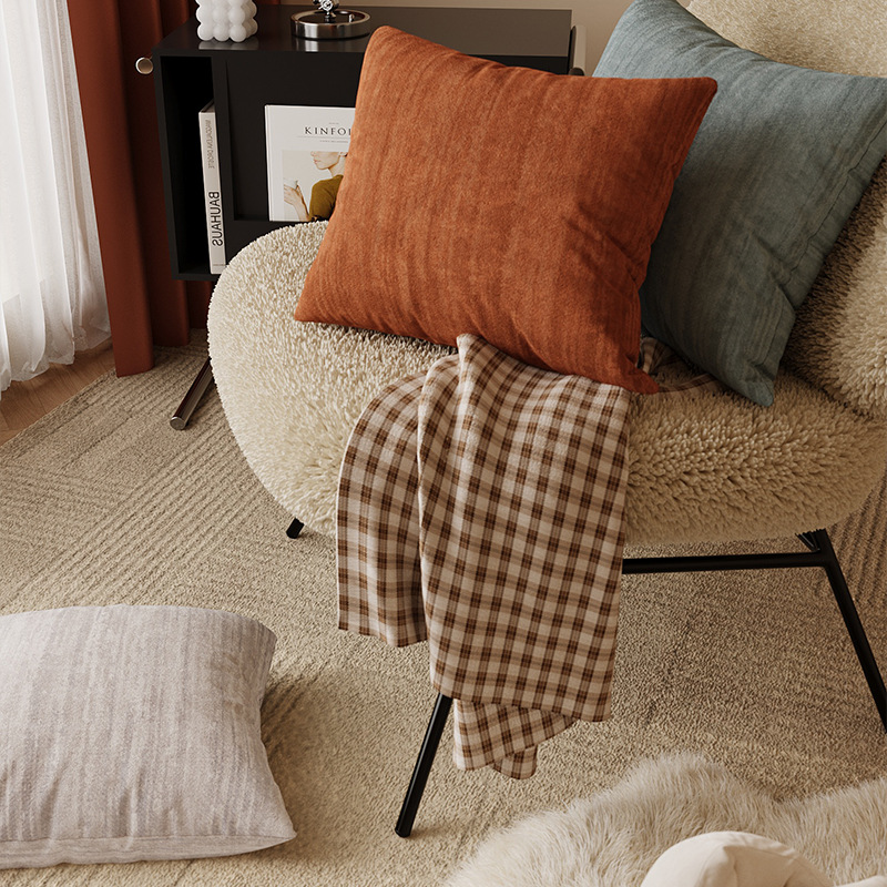 2026 Solid Color Simple Pillow, Light Luxury Soft Decorative Cushion, Sofa Living Room Pillow, Model Room Hotel Decorative Pillow Cover