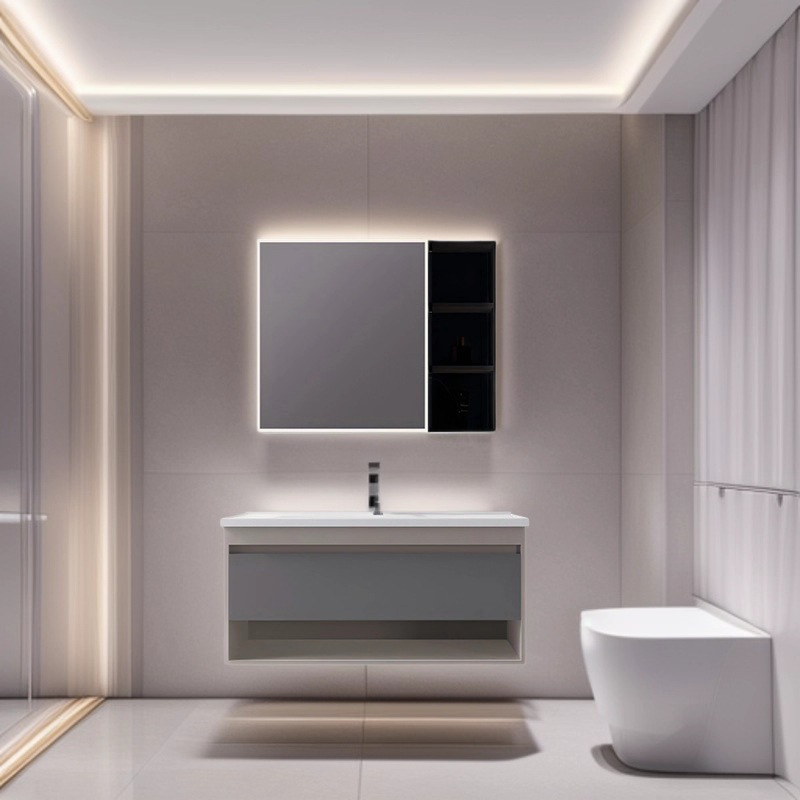 Stainless Steel Bathroom Cabinet, Multifunctional Storage Mirror Cabinet Combination, Ceramic Washbasin, Washstand, Factory Direct Sales Storage