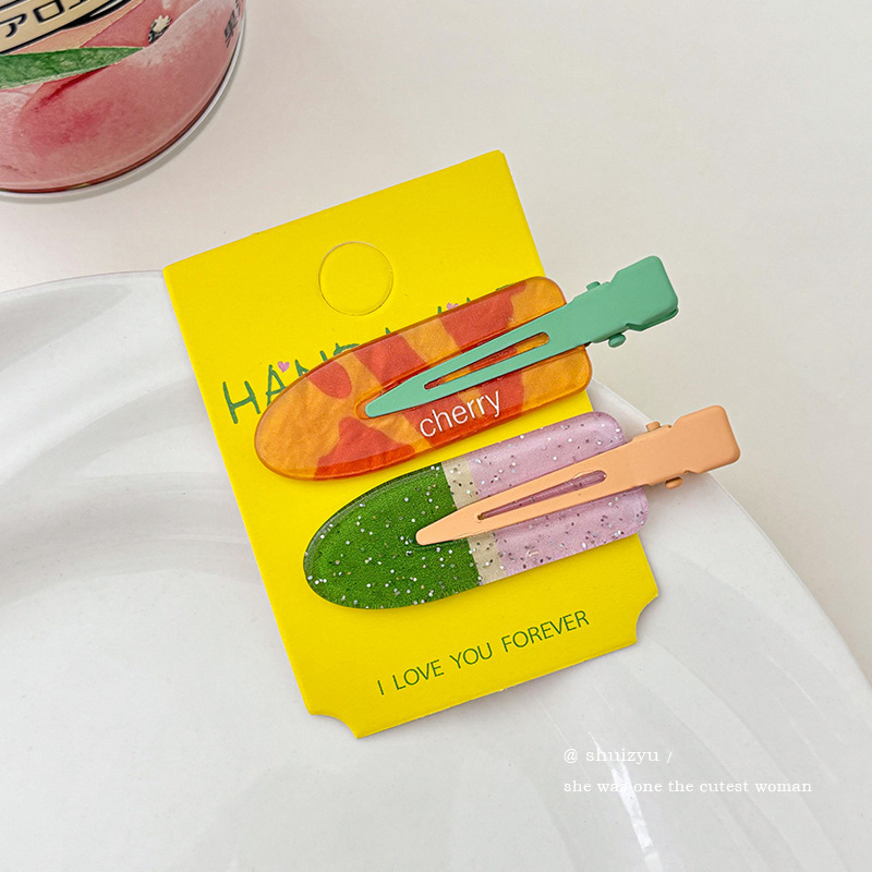 Flores rosadas pinzas de cabello 2025 nueva dulce frente lateral de la mujer frange pinzas de cabello rotas lindas pinzas de boca de pato sin marcas