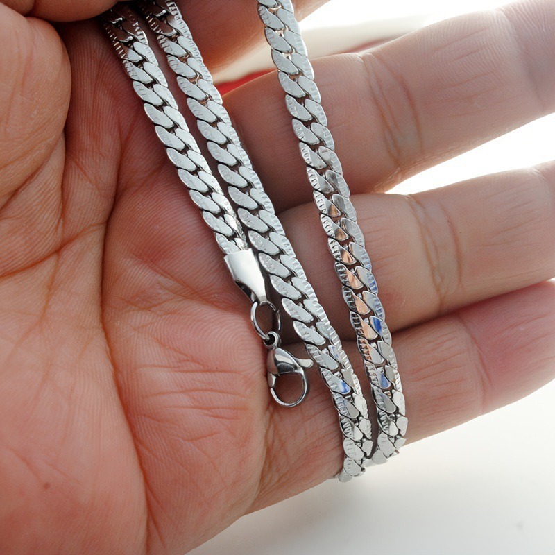 Vintage Cuban Link Necklace For Men In Titanium Steel Embossed_voghion.com