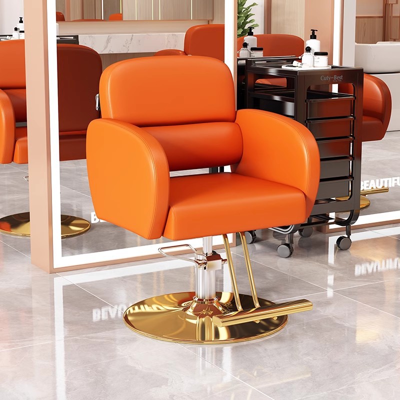 Silla de peluquería elevable y giratoria de alta gama silla de peluquería roja salón de peluquería taburete de corte de pelo especial silla de peluquería mayorista