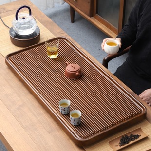 Solid Wood Tea Tray with Bakelite Style for Dry Brewing, Suitable for Office or Home Use, with Bamboo Drainage for Simple Tea Preparation
