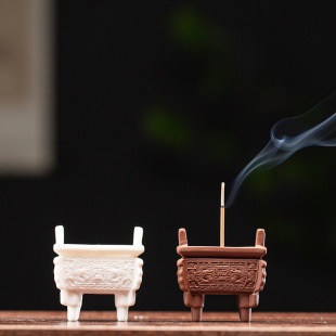 Incense holder incense burner line pocket sandalwood burner mini tower incense burner household indoor aromatherapy burner white porcelain trumpet