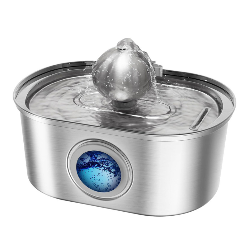 3.2Lペット浄水器ステンレス猫給水器自動水循環円形浄水器アマゾン爆発金|undefined