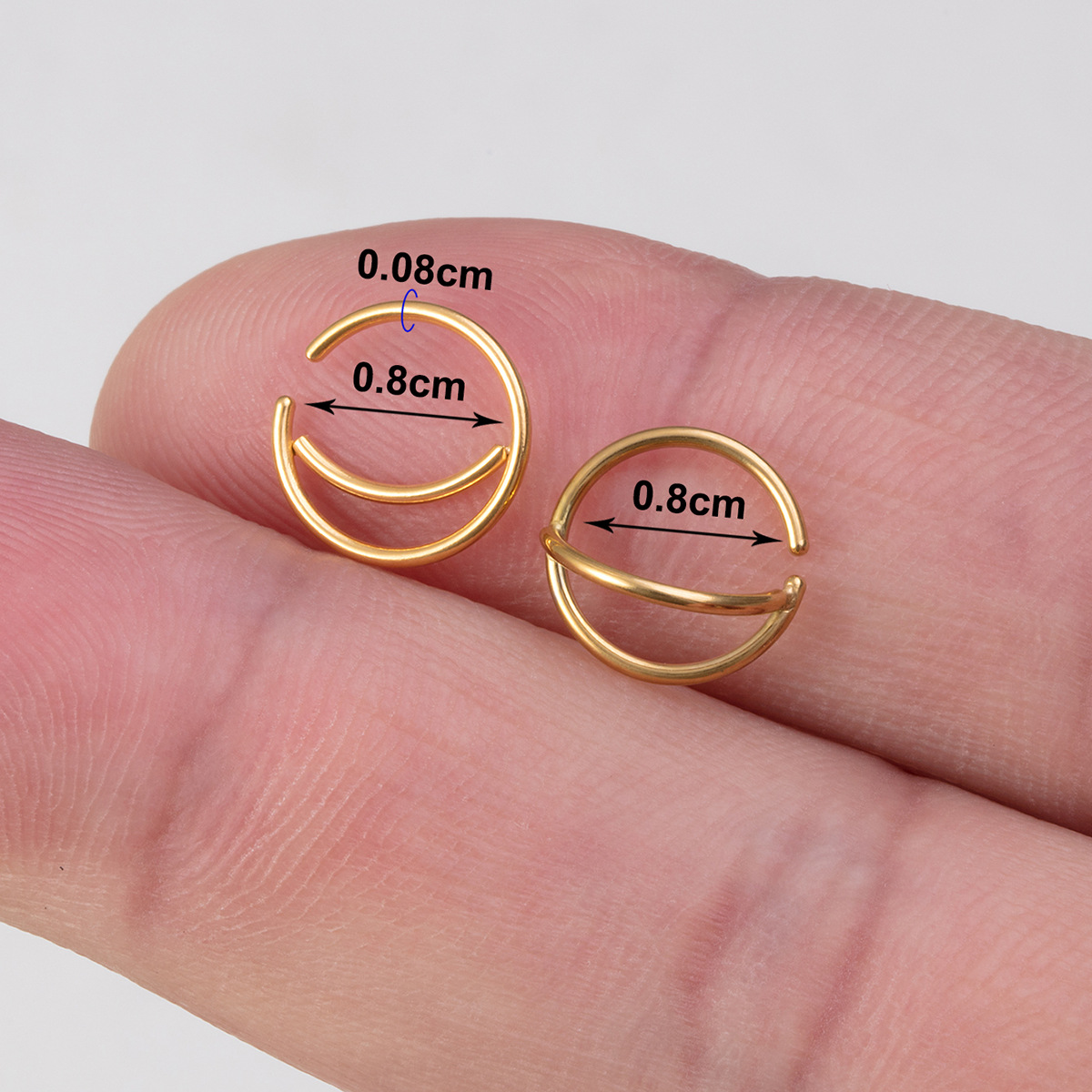 Simple Style Solid Color Stainless Steel Plating Nose Ring 1 Piece