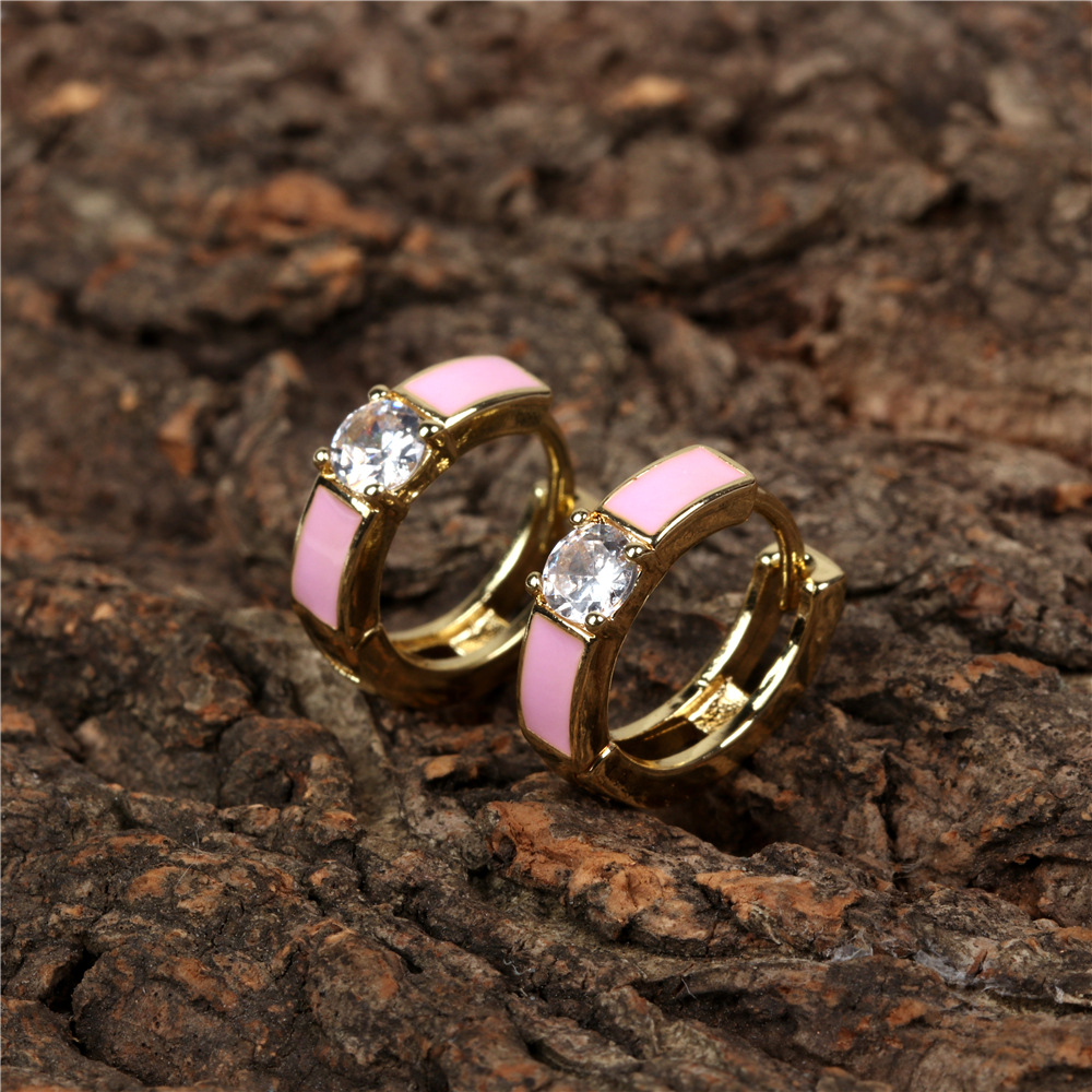 New Fashion Oil Drop Square Zircon Earrings display picture 9