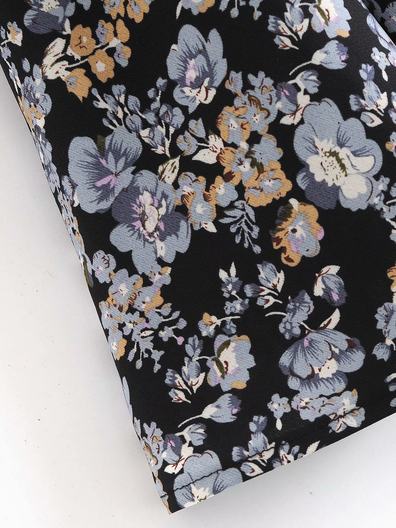 retro small floral print V-neck dress  NSAM45463