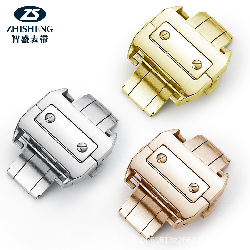 Zhisheng watch buckle substitute card land · ya watch buckle shandushi Santos folding buckle double press butterfly buckle for men and women