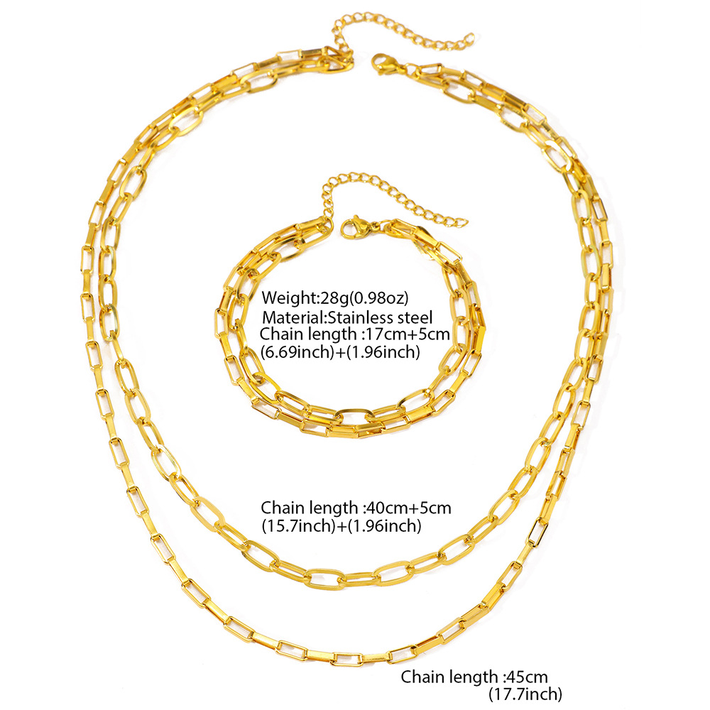33g Weight Wholesale Jewelry Casual Simple Style Solid Color 304 Stainless Steel Stainless Steel Jewelry Sets