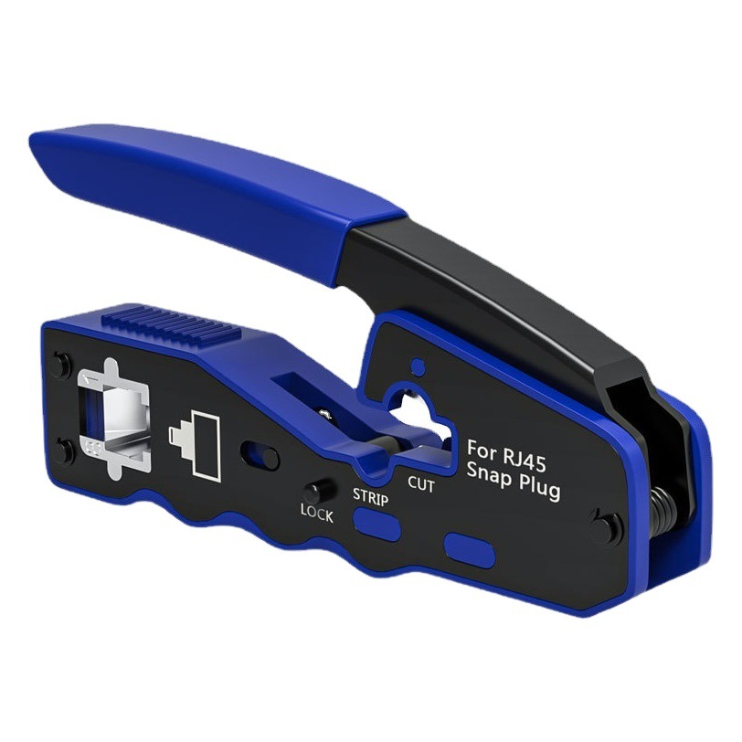 Red Crystal Head alicates de cable de red alicates de alambre perforado de grado profesional alicates de prensado de orificio pasante 8P ultra-cinco blindaje de Categoría 6