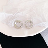 Retro earrings, 925 sample silver, simple and elegant design, French retro style