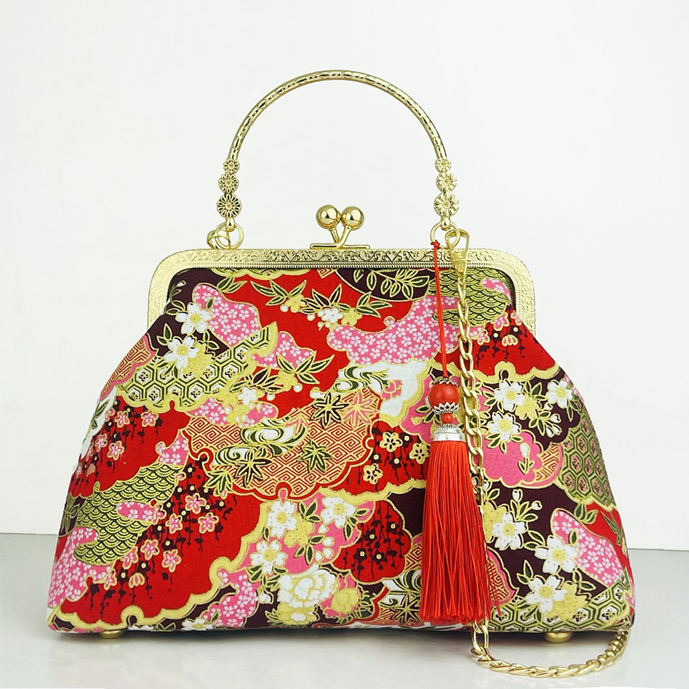Bolso cruzado de un solo hombro estilo antiguo a juego bolso cheongsam bolso transfronterizo nuevo estilo retro estilo chino bolso portátil de oro de boca terminado