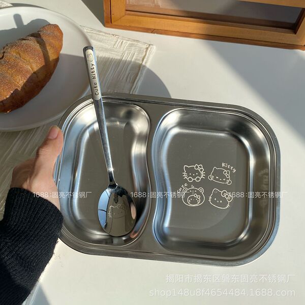 Cartoon cute dinner plate stainless steel