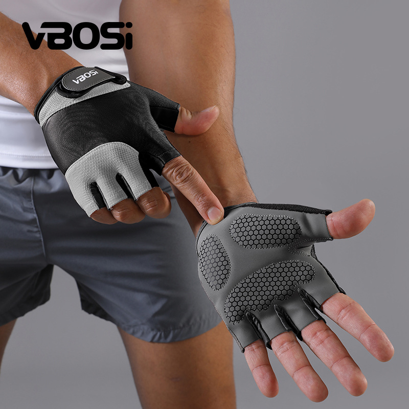 Fitness Gloves for Men, Anti-Slip, Anti-Callus, Half-Finger, Wear-Resistant, Palm Protection, Single Bar Cycling Gloves, Sports Protective Gear, Manufacturer Wholesale