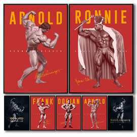 健身房励志健美肌肉男海报厂家批发高清喷绘海报外贸入仓货源虾皮