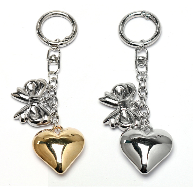 韩版时尚简约立体爱心蝴蝶结钥匙扣女ins风小众设计包包挂饰挂件