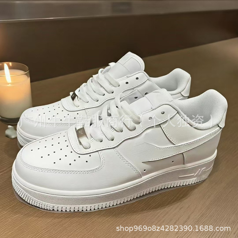 Classic Pure White Air Force 1 Putian Sneakers Af1 Low-Top First-Layer Leather White Shoes for Men and Women, Versatile Casual Shoes