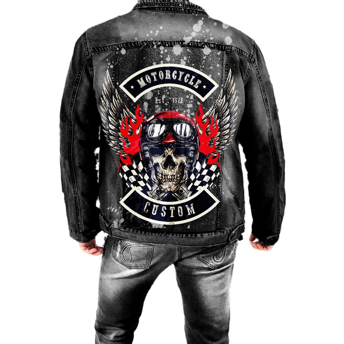 Veste en jean de style urbain 2205 avec col rabattu pour homme, idéale pour l'hiver_voghion.com