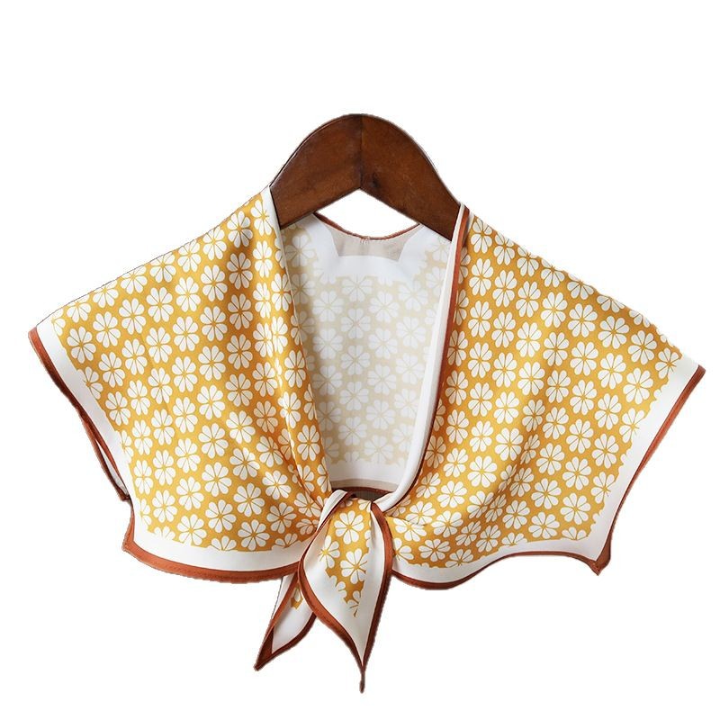 2025 nuevo bufandas de seda hexagonal bufandas de hombro alta sensación de moda de diseño minimalista de seda simulada bufandas temperamento universal