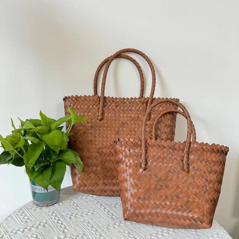 New Woven Bag Holiday Souvenir Imitation Rattan Basket Bag Women's Handbag Straw Bag Gift Bag New Woven Bag Holiday Souvenir Imitation Rattan Basket Bag Women's Handbag Straw Bag Gift Bag