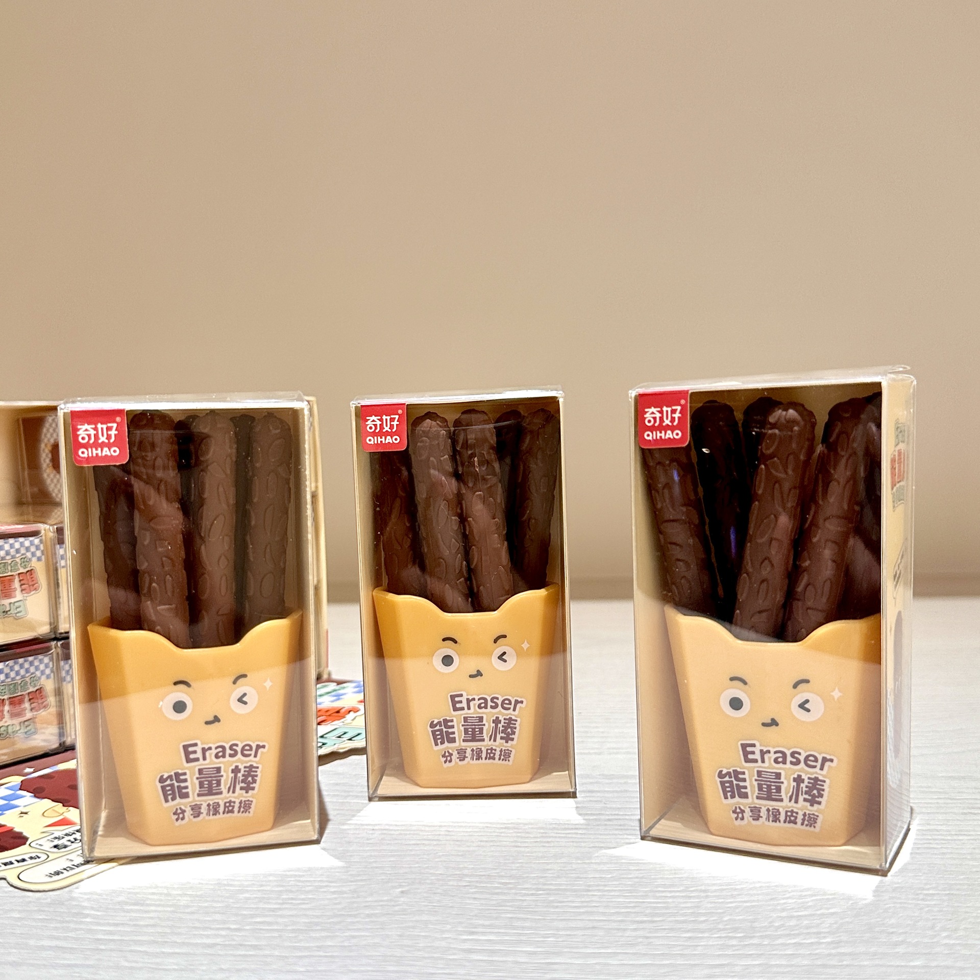 8623 estilo de barra de chocolate para compartir paquete de borracha lindo borracha limpia sin rastros sin residuos papelería