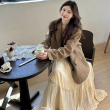 一整套入春穿搭大码胖mm韩系高级感小香风西装外套半身裙减龄套装